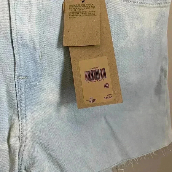 Levi's High Rise Bleached Wash Shorts Size 30 - Picture 3 of 14